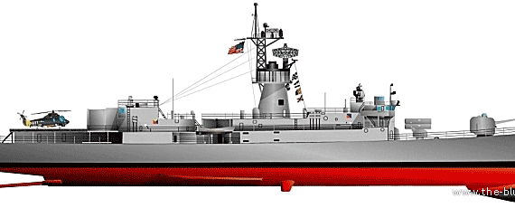 Корабль USS FF-1073 Robert E. Perry [Frigate] - чертежи, габариты, рисунки